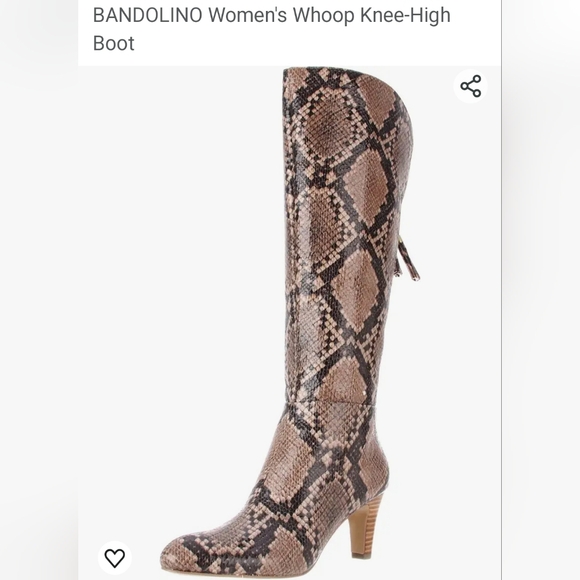 Bandolino Whoop Faux Snakeskin Heeled Knee High Boots Womens Size 6.5 New/other - Picture 1 of 7